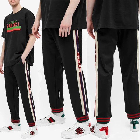 GUCCI PANTS MENS TRACK LOGO LOUNGE TROUSERS WEB TECH sz XXXL - Picture 4 of 16